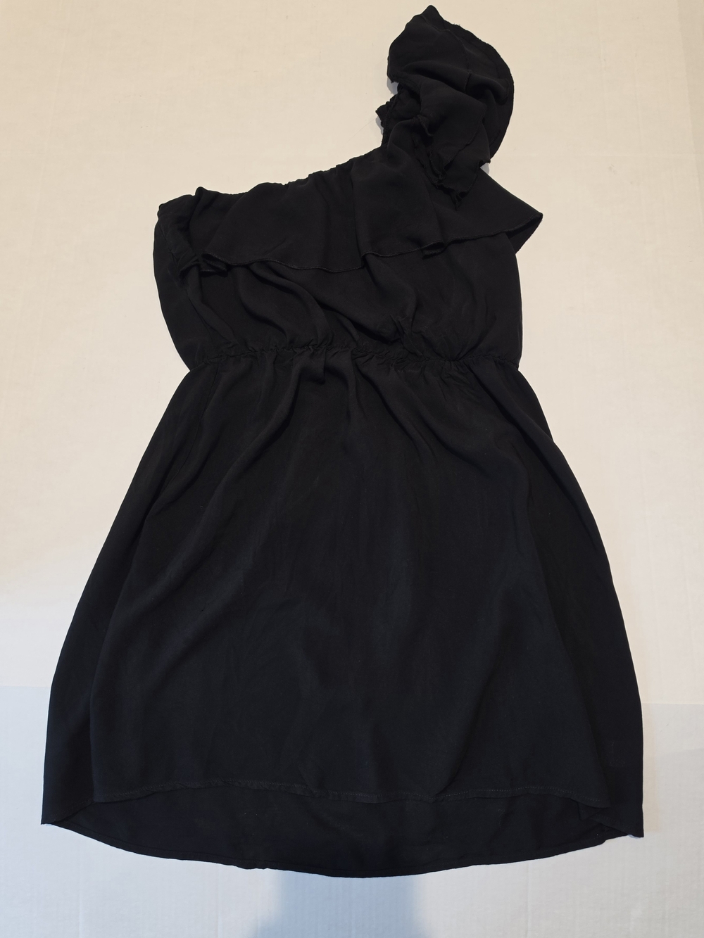 Xhilaration Black One-Shoulder Ruffle Dress Sz XL